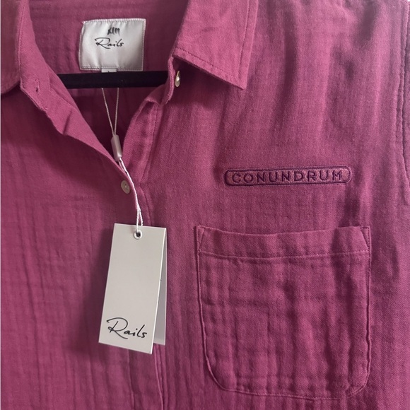 Rails NWT pink Button Down Shirt Blouse size large - Picture 2 of 6